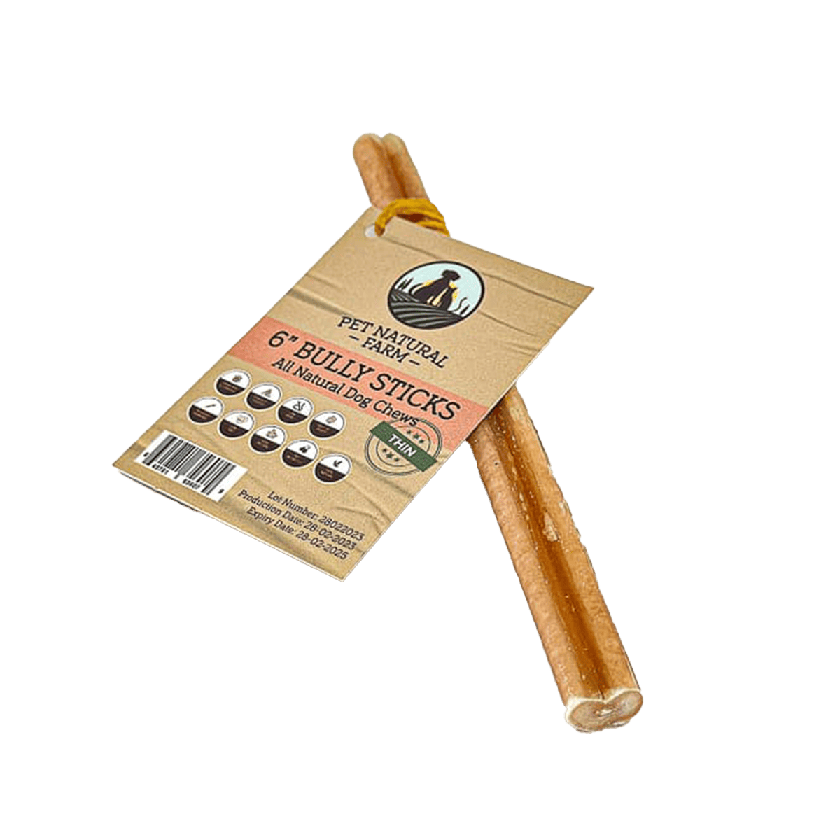 6" Bully Stick Thin